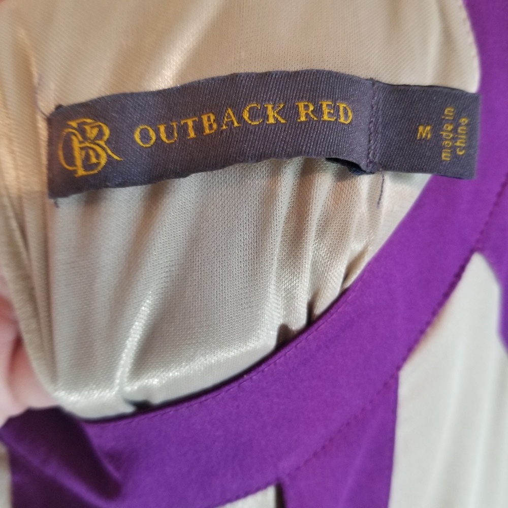 Outback Red purple cream and red silky dress - Picture 2 of 8